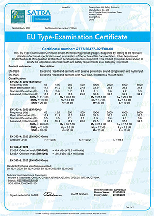 CE认证EM-9003、EM-9005电子降噪耳罩