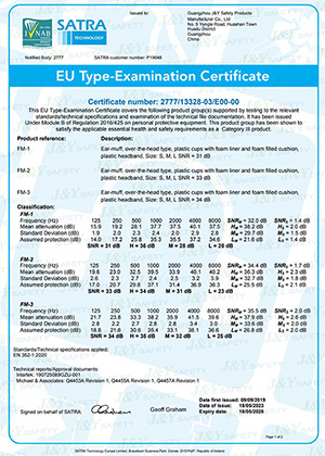 CE认证FM-1、FM-2、FM-3系列耳罩